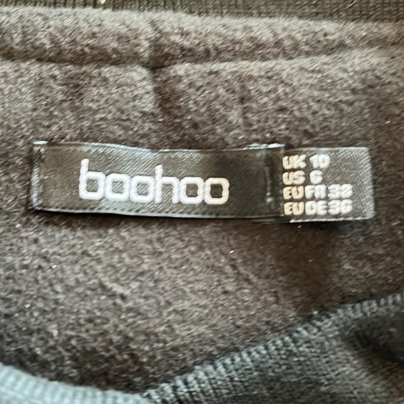 boohoo Patch Letter Oversized Varsity Jacket - Black - Women’s Size 10 - Picture 4 of 12